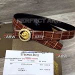 Stefano Ricci Replica Gold Buckle Brown Leather Belt